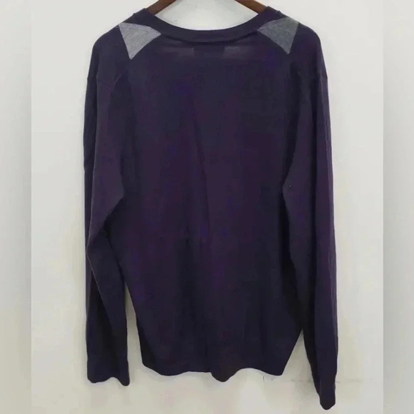 Banana Republic Men’s Royal Purple Argyle V-Neck Sweater Size Medium - Picture 4 of 8